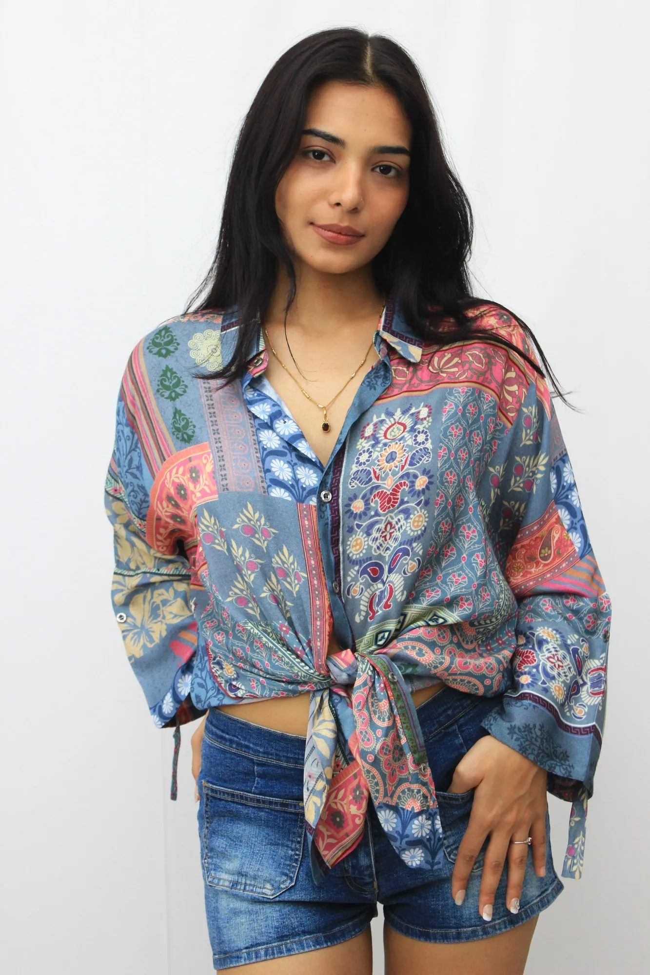 The Bohemian Patchwork Oversized Shirt