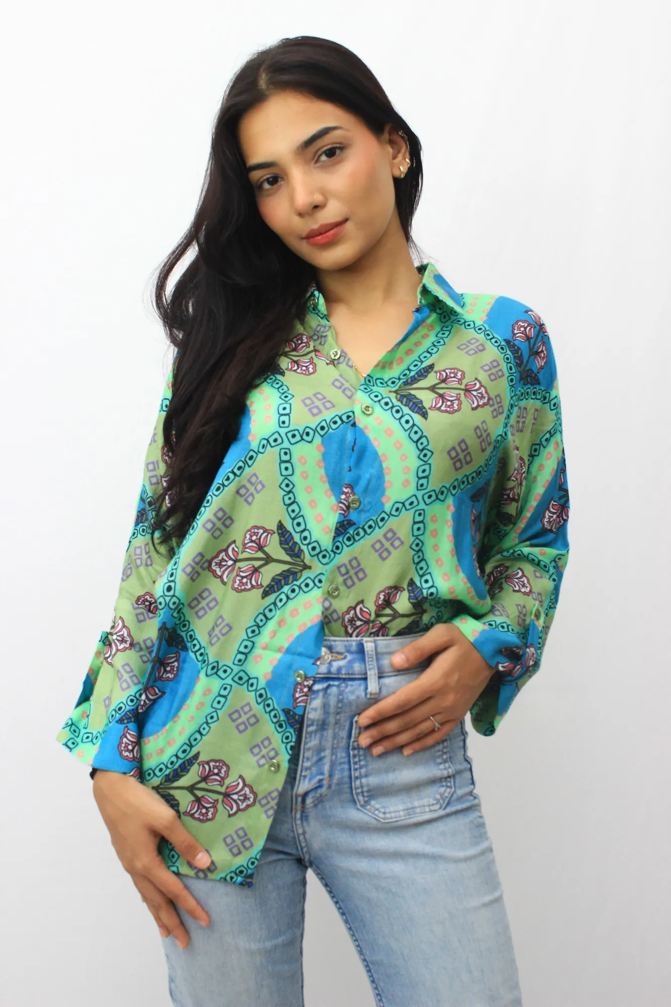The Azure Bandani Fusion Oversized Shirt