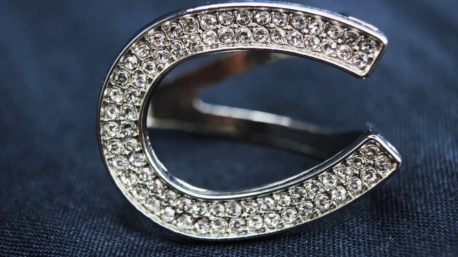 The Horseshoe Crystal Scarf Ring